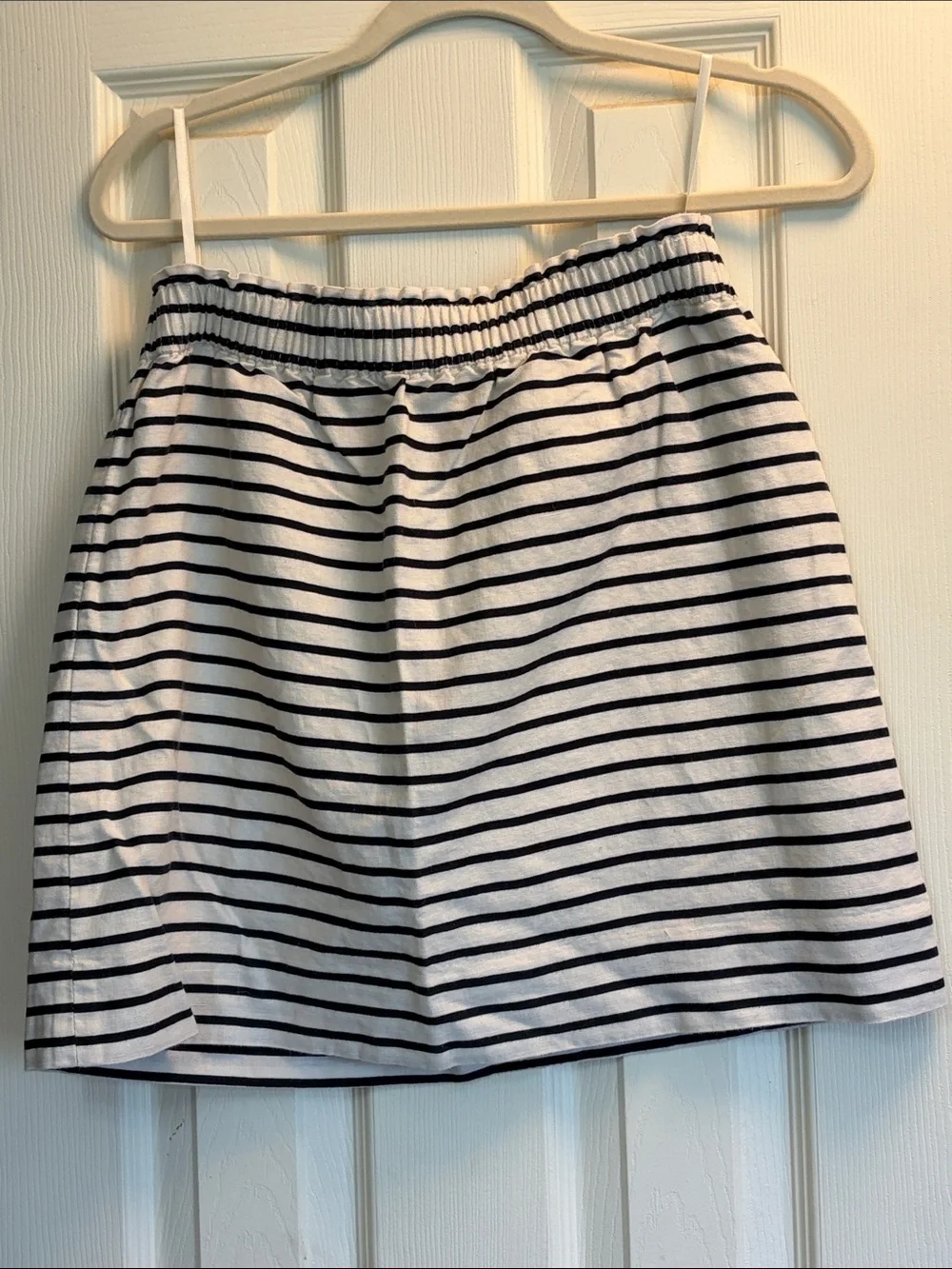 J. Crew Striped Elastic Waist Mini Skirt - Cream & Black